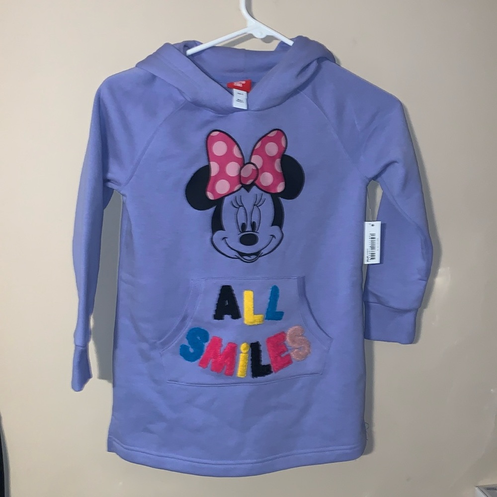 Disney/ Spotted Zebra Minnie Mouse Purple All Smiles Youth Small Hoodie NWT